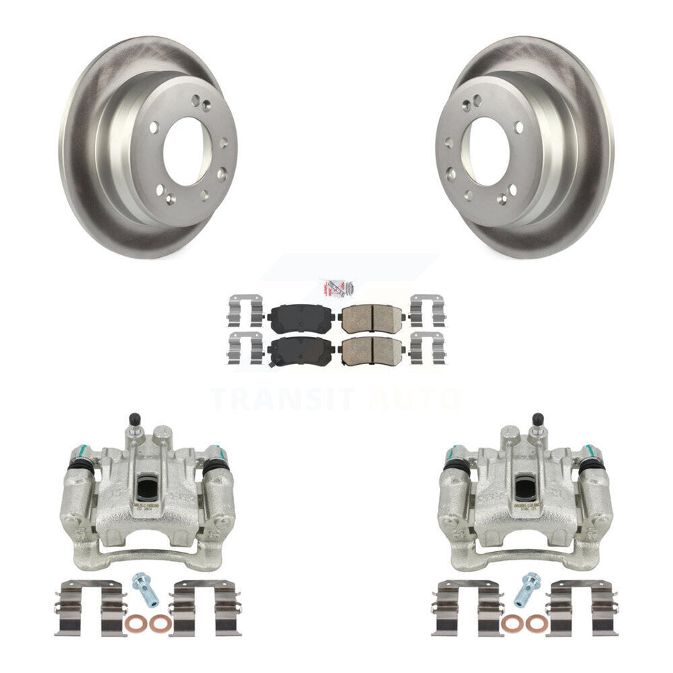 Rear Disc Brake Caliper Coated Rotors And Ceramic Pads Kit For Hyundai Tucson Kia Sportage FWD KCG-101063N