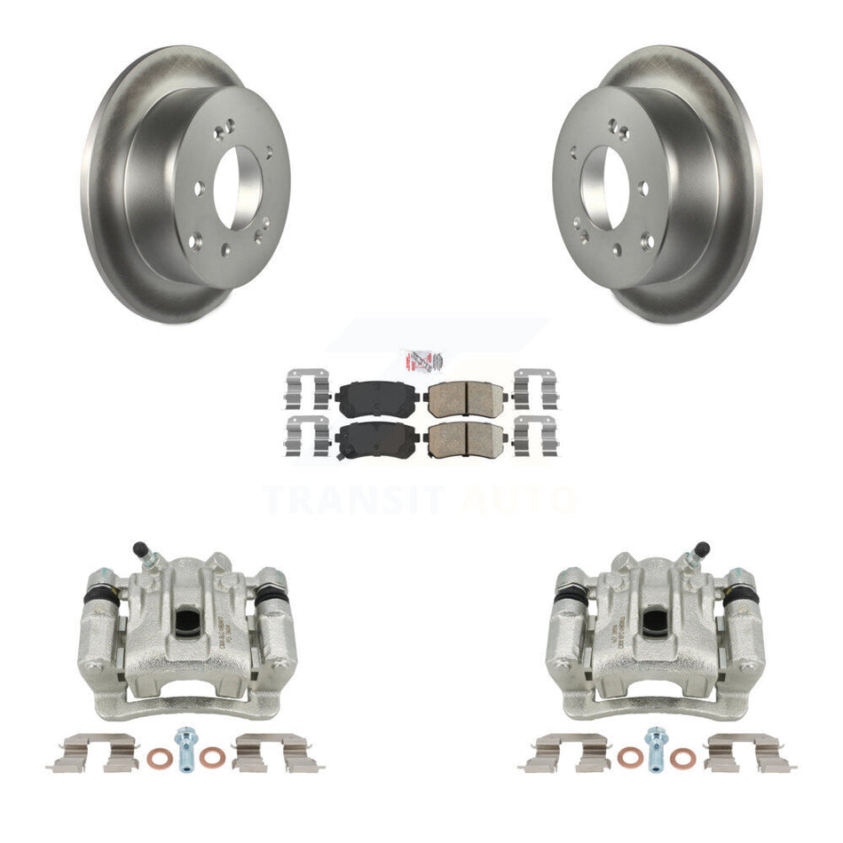 Rear Disc Brake Caliper Coated Rotors And Ceramic Pads Kit For Kia Forte Koup Forte5 KCG-101065N