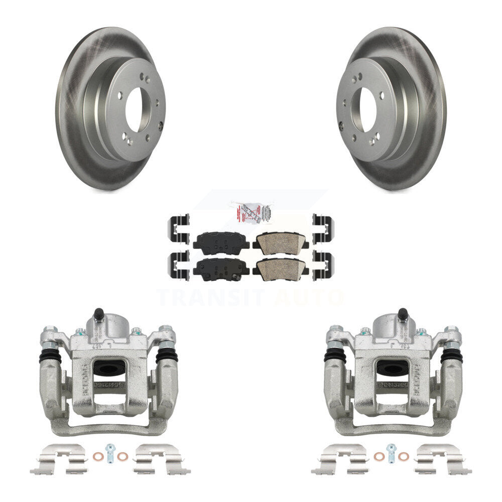Rear Disc Brake Caliper Coated Rotors And Ceramic Pads Kit For Hyundai Sonata Kia Optima KCG-101068N