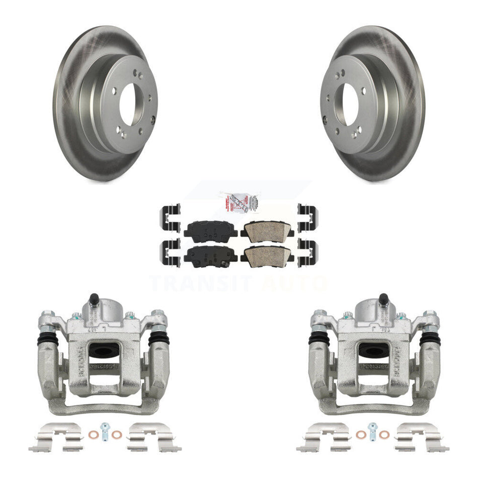 Rear Disc Brake Caliper Coated Rotors And Ceramic Pads Kit For Hyundai Sonata Kia Optima KCG-101068N