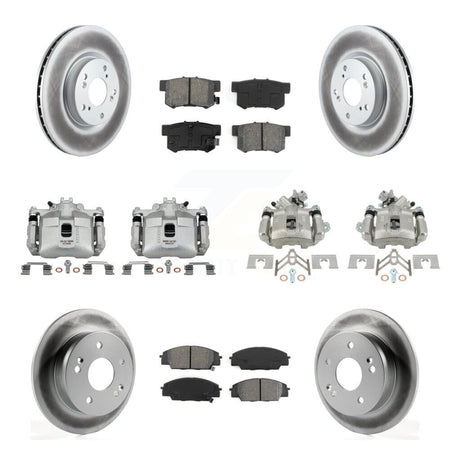 Front Rear Brake Caliper Coat Rotors & Semi-Metallic Pad Kit (10Pc) For Acura RSX Type-S KCG-101070S
