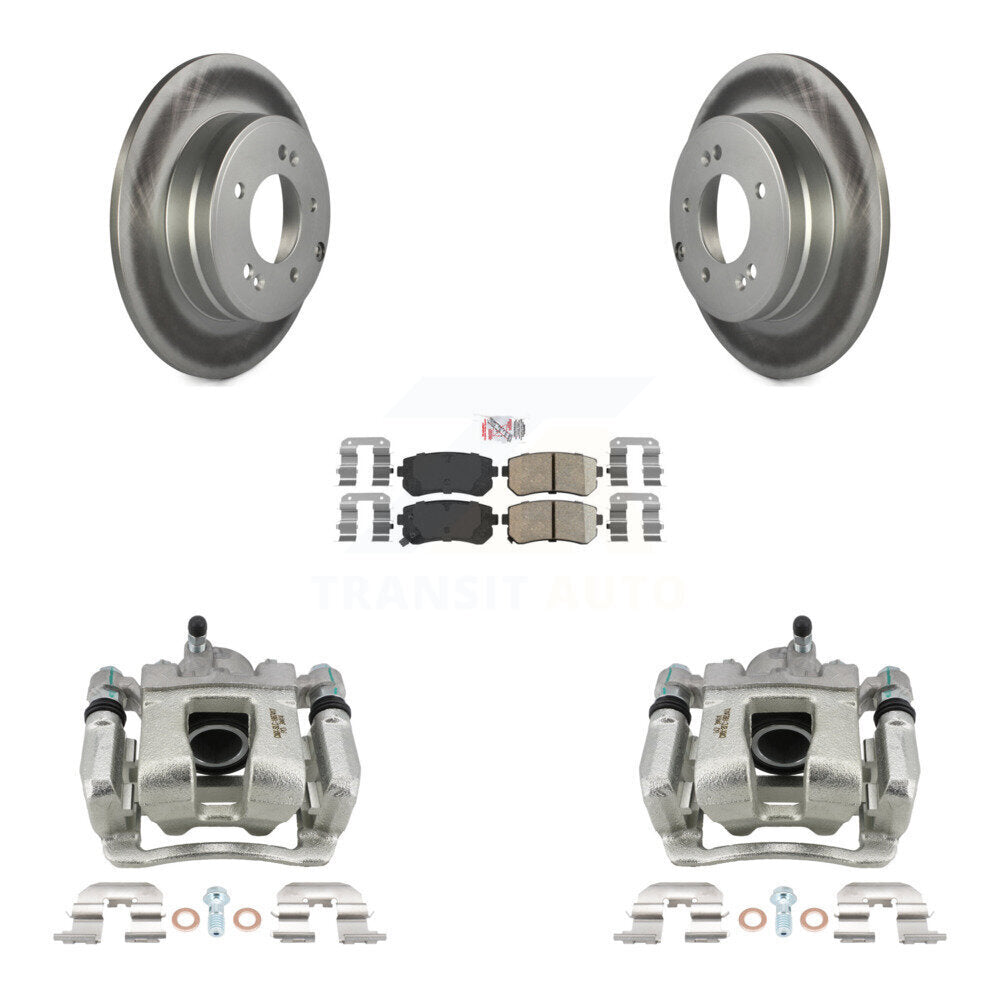 Rear Disc Brake Caliper Coated Rotors And Ceramic Pads Kit For Hyundai Tucson KCG-101071N