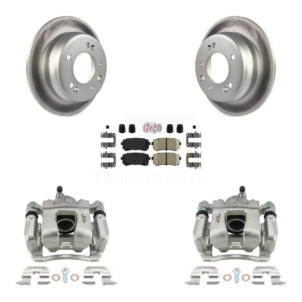 Rear Brake Caliper Coat Rotors & Ceramic Pad Kit For 2016 Kia Sportage FWD From 12 10 15 KCG-101073N
