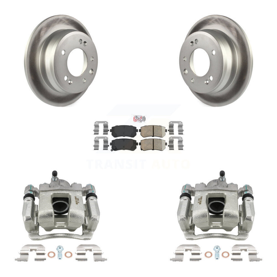 Rear Brake Caliper Coat Rotors & Ceramic Pad Kit For 2016 Kia Sportage FWD From 12 10 15 KCG-101075N