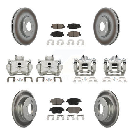 Front Rear Brake Caliper Coat Rotors Ceramic Pad Kit (10Pc) For 2014 Hyundai Sonata 2.0L KCG-101078C