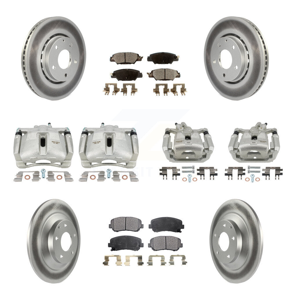 Front Rear Disc Brake Caliper Coat Rotor And Semi-Metallic Pad Kit (10Pc) For Mazda CX-5 KCG-101078P