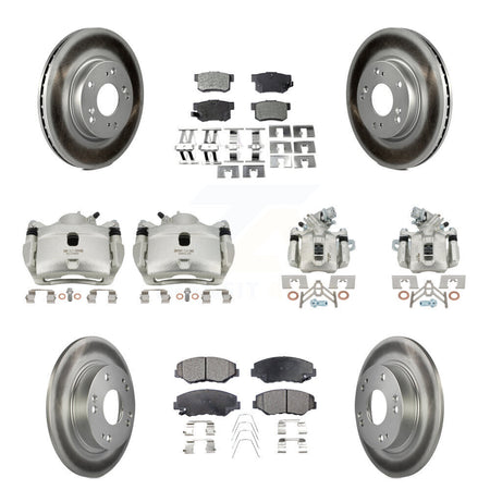 Front Rear Disc Brake Caliper Coat Rotors Ceramic Pad Kit (10Pc) For 2013 Acura ILX 2.0L KCG-101079T