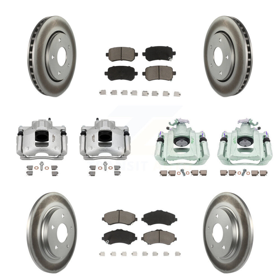 Front Rear Brake Caliper Coat Rotors Ceramic Pad Kit (10Pc) For Dodge Grand Caravan Town KCG-101081C