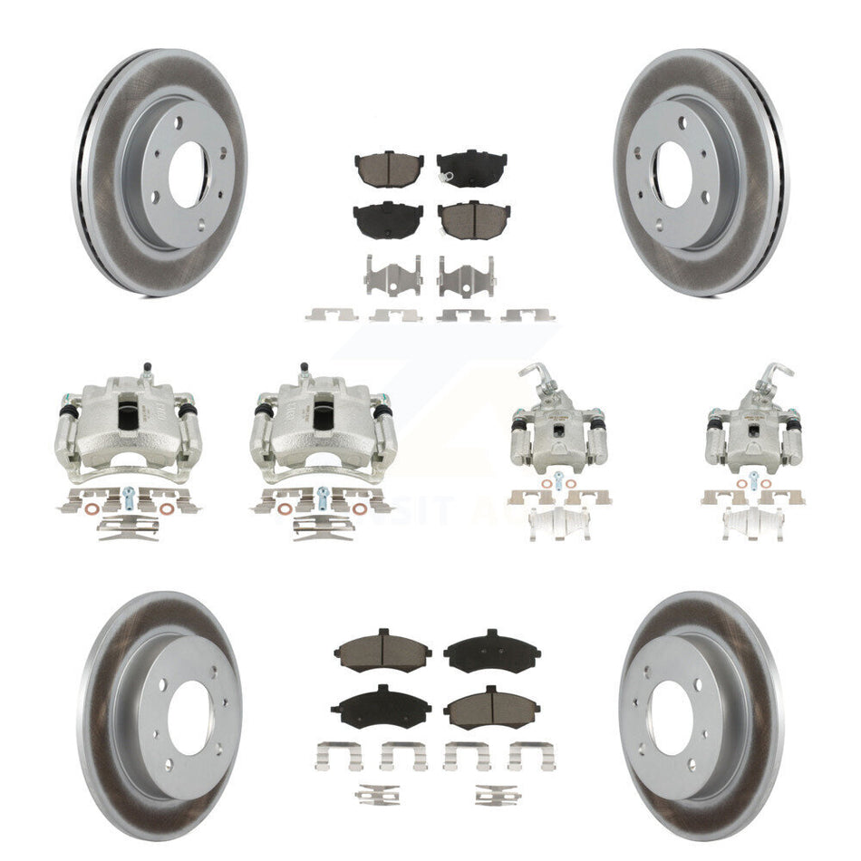 Front Rear Disc Brake Caliper Coated Rotors And Ceramic Pads Kit (10Pc) For Hyundai Elantra rear brakes KCG-101084C