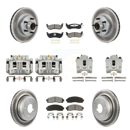 Front Rear Brake Caliper Coat Rotor And Semi-Metallic Pad Kit (10Pc) For Ford Ranger RWD KCG-101084S