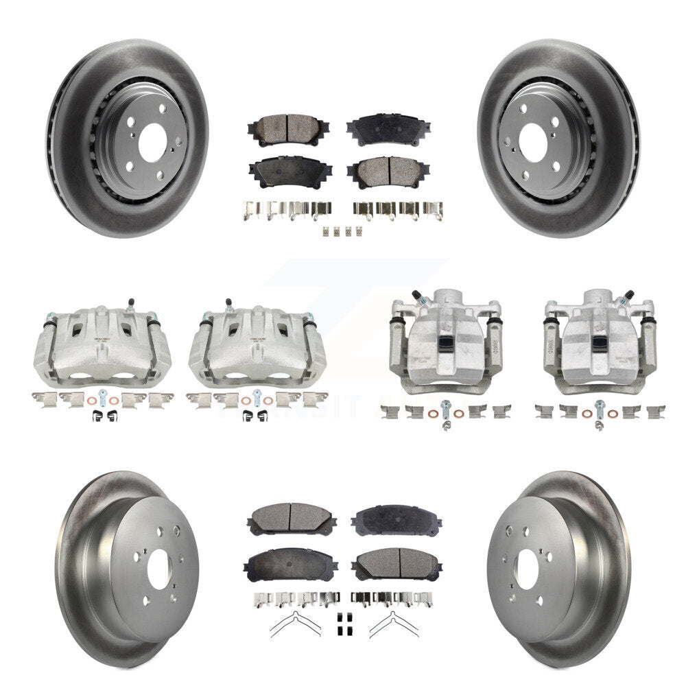 Front Rear Brake Caliper Coat Rotor Semi-Metallic Pad Kit (10Pc) For Toyota Sienna Lexus KCG-101085P