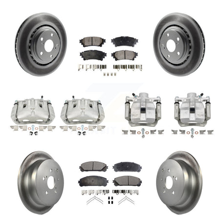 Front Rear Brake Caliper Coat Rotor Semi-Metallic Pad Kit (10Pc) For Toyota Sienna Lexus KCG-101085P