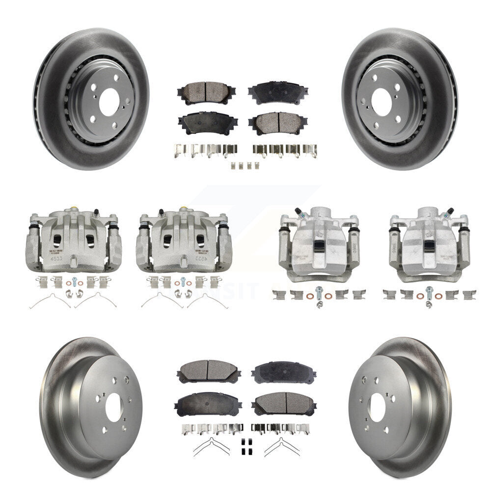 Front Rear Brake Caliper Coat Rotors Semi-Metallic Pad Kit (10Pc) For Lexus RX350 RX450h KCG-101086P