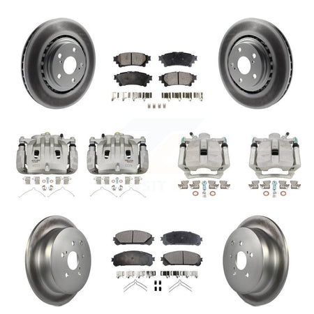 Front Rear Brake Caliper Coat Rotors Semi-Metallic Pad Kit (10Pc) For Lexus RX350 RX450h KCG-101087P