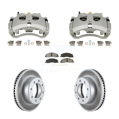 Front Disc Brake Caliper Coated Rotors And Semi-Metallic Pad Kit For Ram 3500 2500 Dodge KCG-101087S