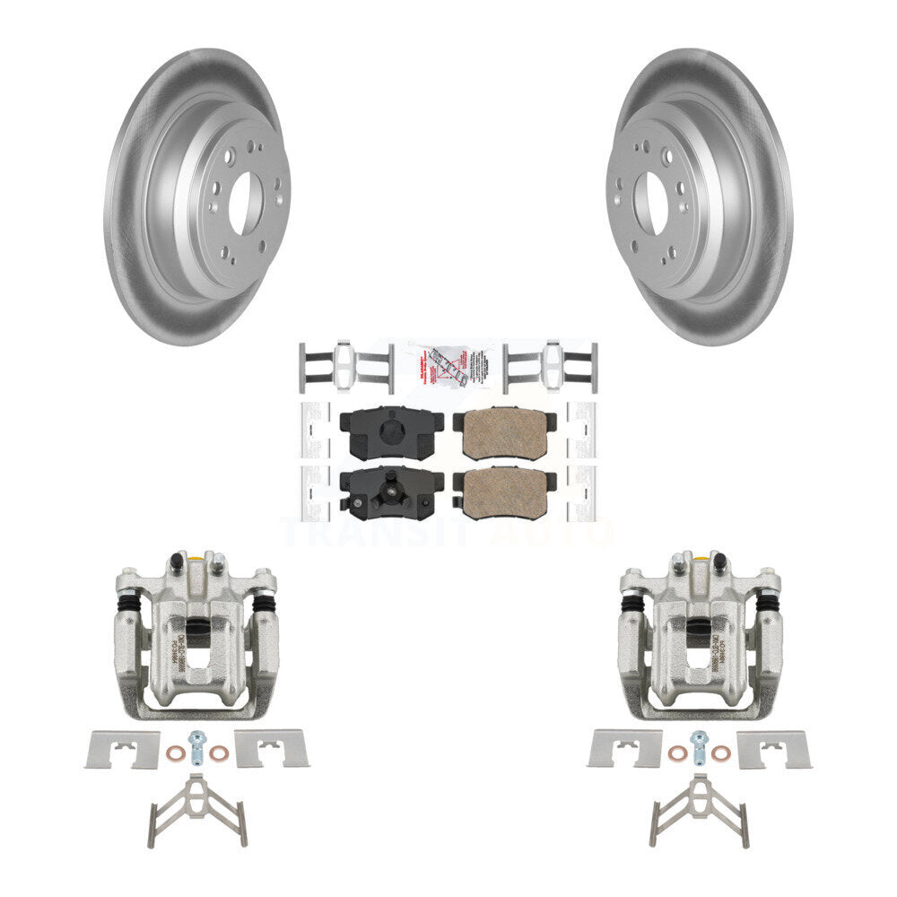 Rear Disc Brake Caliper Coated Rotors And Ceramic Pads Kit For 2012-2015 Honda Crosstour KCG-101088N