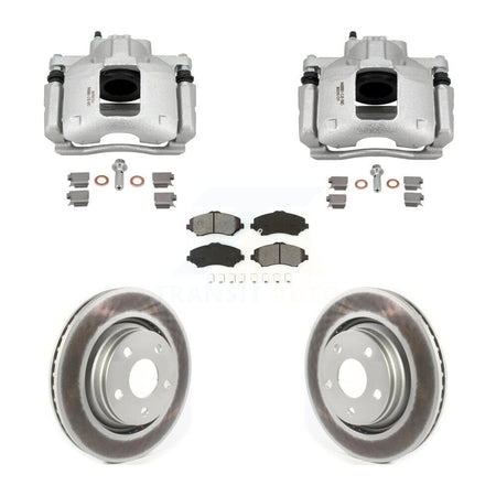 Front Disc Brake Caliper Coated Rotors And Semi-Metallic Pads Kit For Jeep Wrangler KCG-101088S