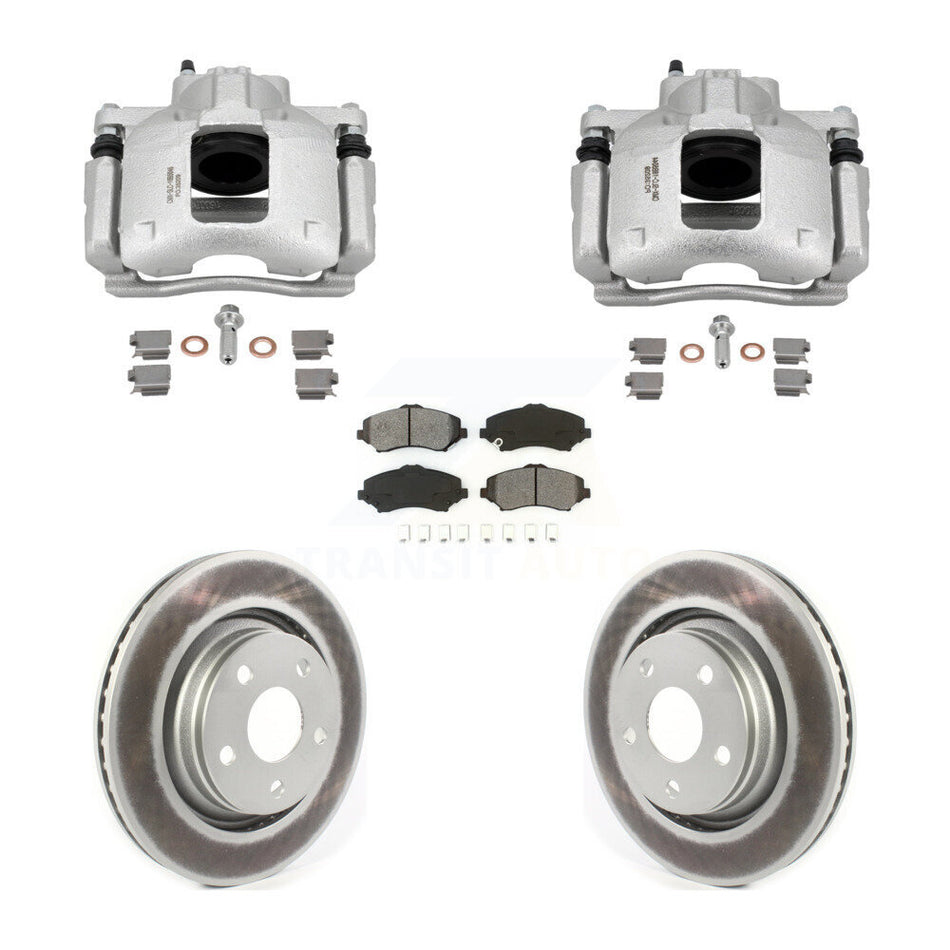 Front Disc Brake Caliper Coated Rotors And Semi-Metallic Pads Kit For Jeep Wrangler KCG-101088S