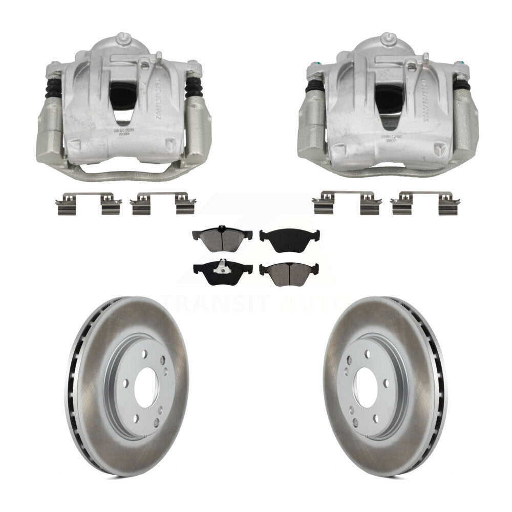 Front Disc Brake Caliper Coated Rotors And Semi-Metallic Pads Kit For Mercedes-Benz E320 KCG-101089S