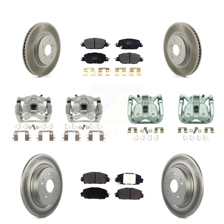 Front Rear Disc Brake Caliper Coat Rotor And Semi-Metallic Pad Kit (10Pc) For Honda CR-V KCG-101090P