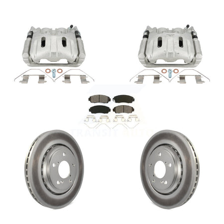 Front Disc Brake Caliper Coat Rotors & Semi-Metallic Pad Kit For 2015-2017 Honda Odyssey KCG-101091S