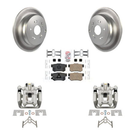 Rear Disc Brake Caliper Coated Rotors And Ceramic Pads Kit For Honda CR-V Acura RDX KCG-101095N