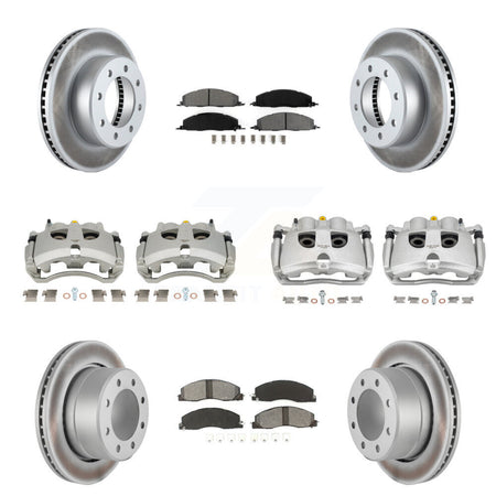 Front Rear Brake Caliper Coat Rotor Semi-Metallic Pad Kit (10Pc) For Ram 3500 2500 Dodge KCG-101095S