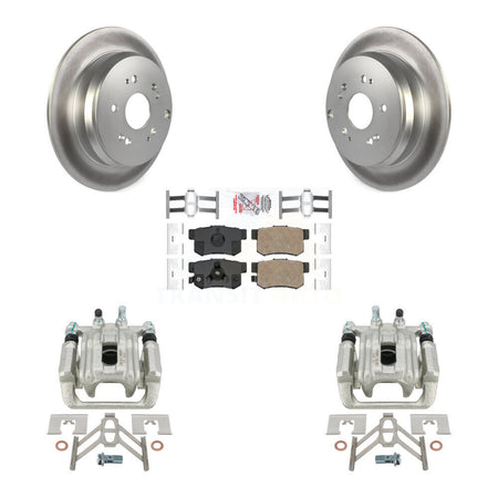 Rear Disc Brake Caliper Coated Rotors And Ceramic Pads Kit For 2005-2006 Honda CR-V KCG-101096N by Transit Auto