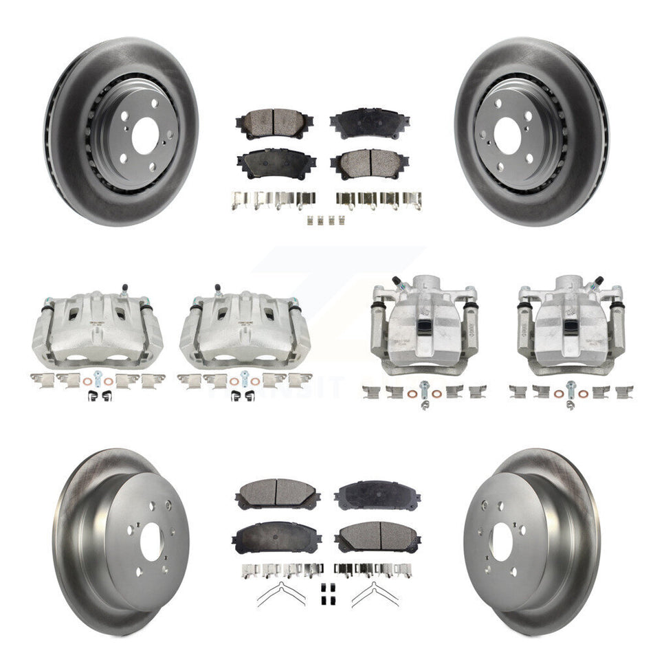 Front Rear Brake Caliper Coat Rotor Ceramic Pad Kit (10Pc) For Toyota Sienna Lexus RX350 KCG-101096T