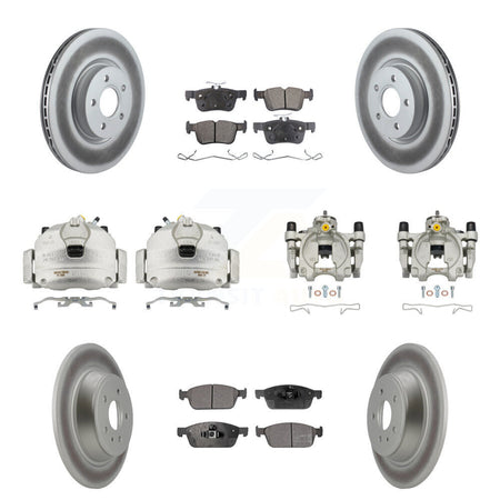 Front Rear Brake Caliper Coat Rotor & Ceramic Pad Kit (10Pc) For Ford Escape Lincoln MKC KCG-101098T