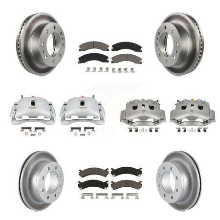 Front Rear Brake Caliper Coat Rotors & Ceramic Pad Kit (10Pc) For Chevrolet Express 4500 KCG-101099C