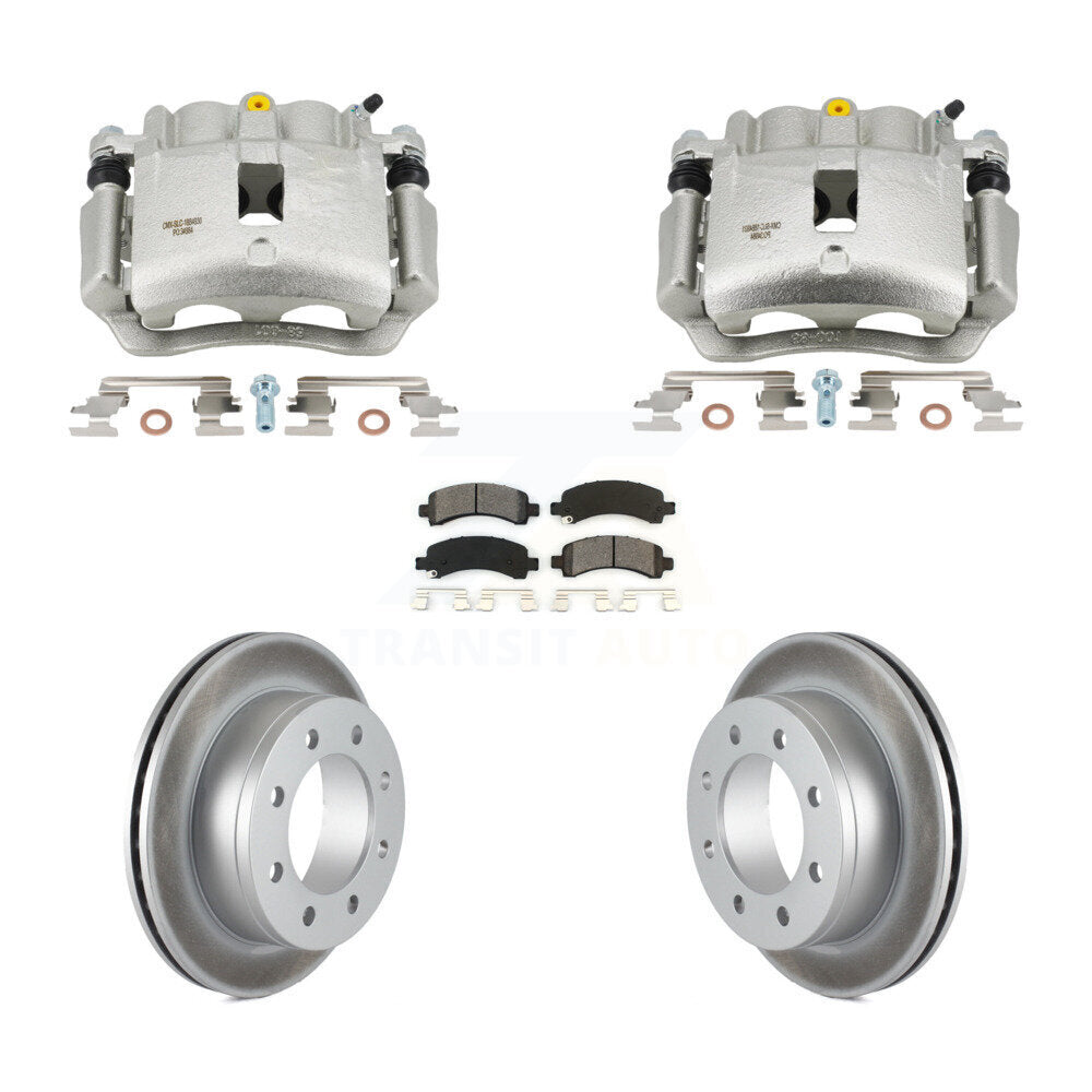 Rear Disc Brake Caliper Coated Rotors And Semi-Metallic Pads Kit For GMC Savana 2500 KCG-101099S