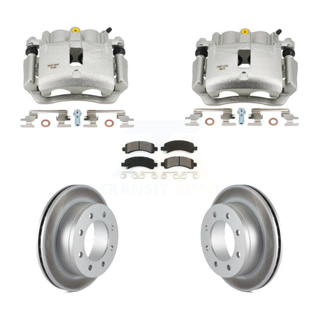 Rear Disc Brake Caliper Coated Rotors And Semi-Metallic Pads Kit For GMC Savana 2500 KCG-101099S