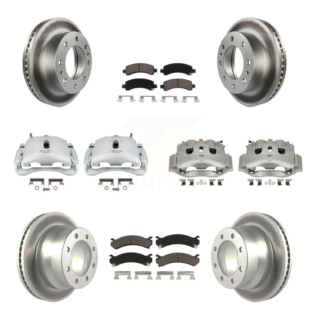 Front Rear Brake Caliper Coat Rotors & Ceramic Pad Kit (10Pc) For Chevrolet Express 4500 KCG-101100C