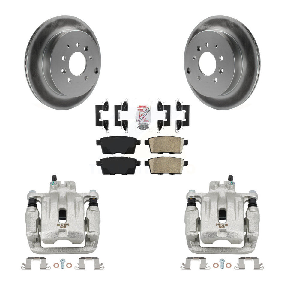 Rear Disc Brake Caliper Coat Rotors Ceramic Pad Kit For Ford Edge Mazda CX-7 Lincoln MKX KCG-101100N
