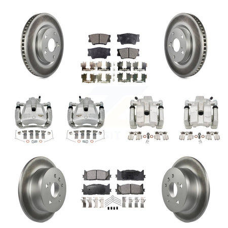 Front Rear Brake Caliper Coat Rotors Ceramic Pad Kit (10Pc) For Toyota Camry Lexus ES350 KCG-101100T
