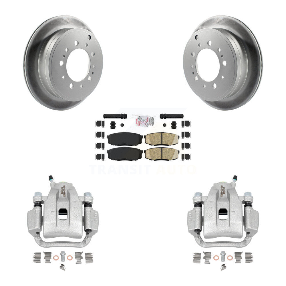 Rear Disc Brake Caliper Coated Rotors And Ceramic Pads Kit For Toyota Tundra Sequoia KCG-101103N