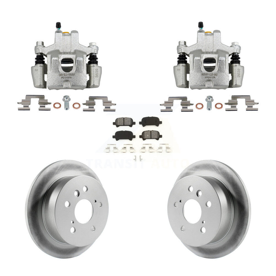 Rear Disc Brake Caliper Coat Rotors Semi-Metallic Pad Kit For Toyota Camry Solara Avalon KCG-101103S