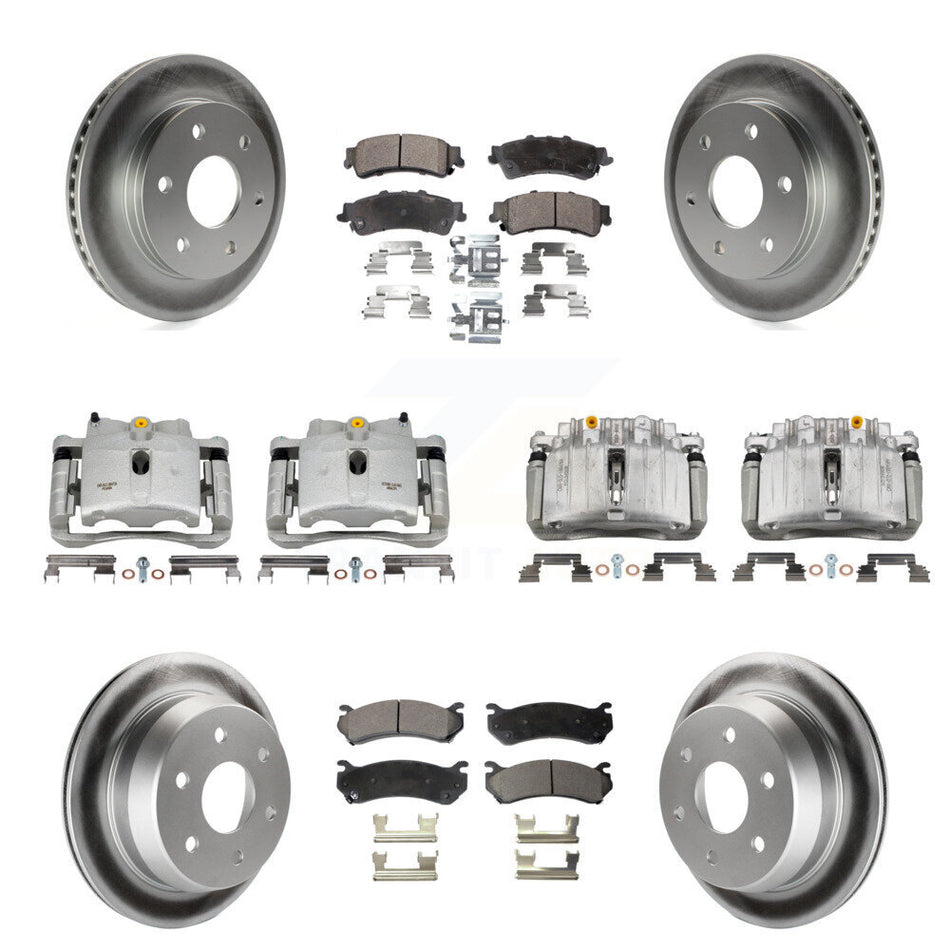 Front Rear Brake Caliper Coat Rotors Ceramic Pad Kit (10Pc) For Chevrolet Silverado 1500 KCG-101104T