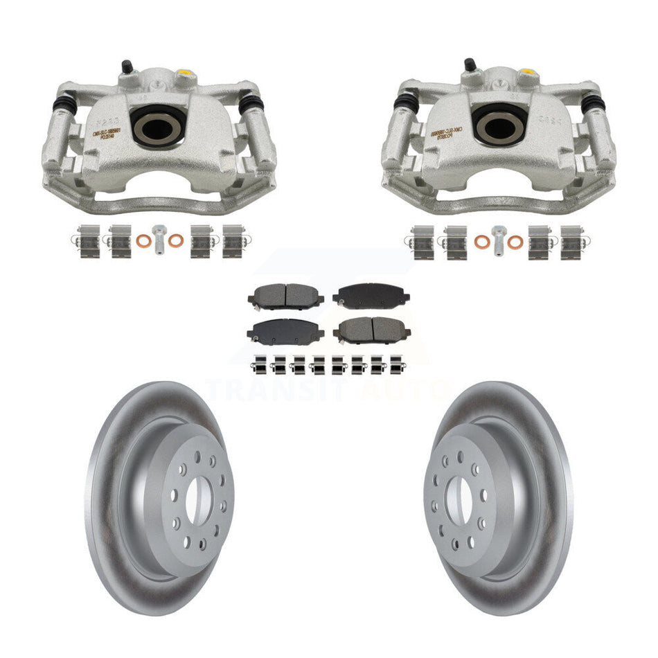 Rear Brake Caliper Coat Rotors Semi-Metallic Pad Kit For 2018-2020 Jeep Wrangler Rubicon KCG-101105S