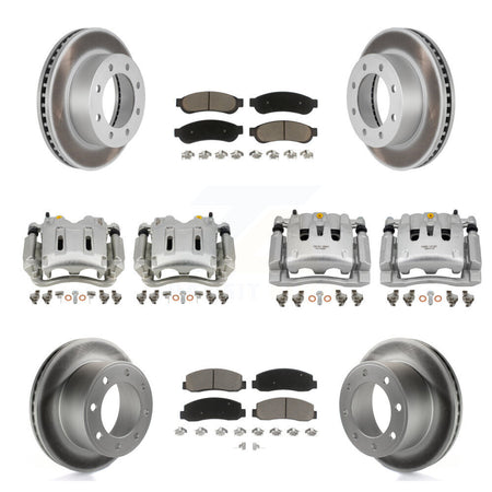 Front Rear Brake Caliper Coat Rotor Ceramic Pad Kit (10Pc) For Ford F-250 Super Duty 4WD KCG-101106C