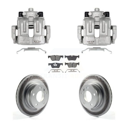 Rear Disc Brake Caliper Coated Rotors And Semi-Metallic Pads Kit For BMW 328i KCG-101106S