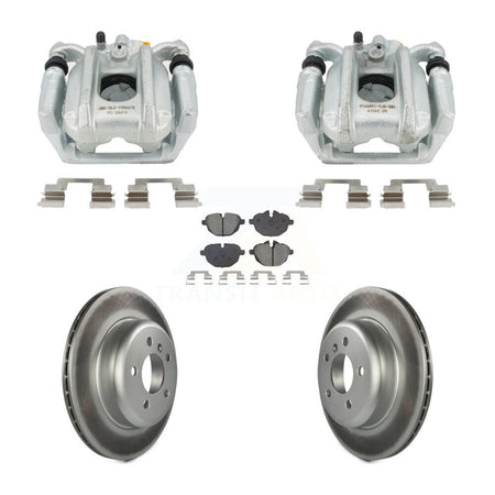 Rear Disc Brake Caliper Coat Rotor Semi-Metallic Pad Kit For BMW 535i xDrive 528i 5 535d KCG-101107S