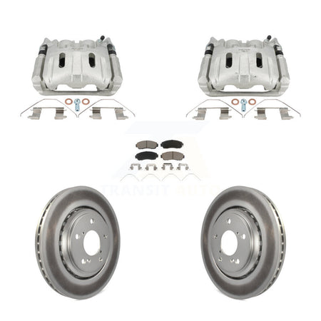 Front Disc Brake Caliper Coated Rotors And Ceramic Pads Kit For 2015-2017 Honda Odyssey KCG-101109C