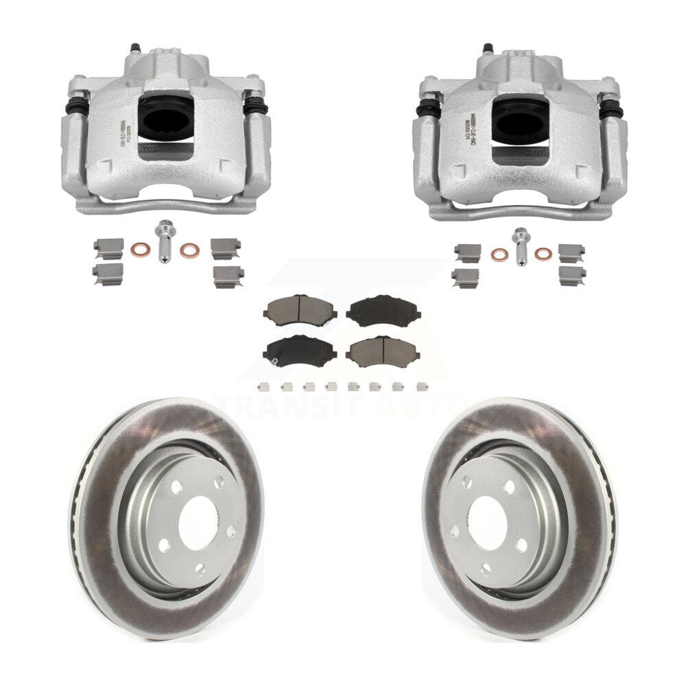 Front Disc Brake Caliper Coated Rotors And Ceramic Pads Kit For Jeep Wrangler KCG-101110C