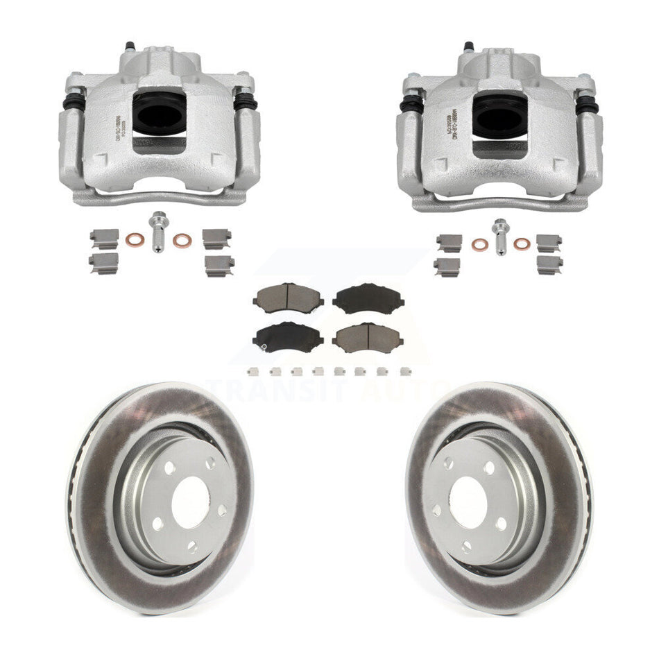 Front Disc Brake Caliper Coated Rotors And Ceramic Pads Kit For Jeep Wrangler KCG-101110C