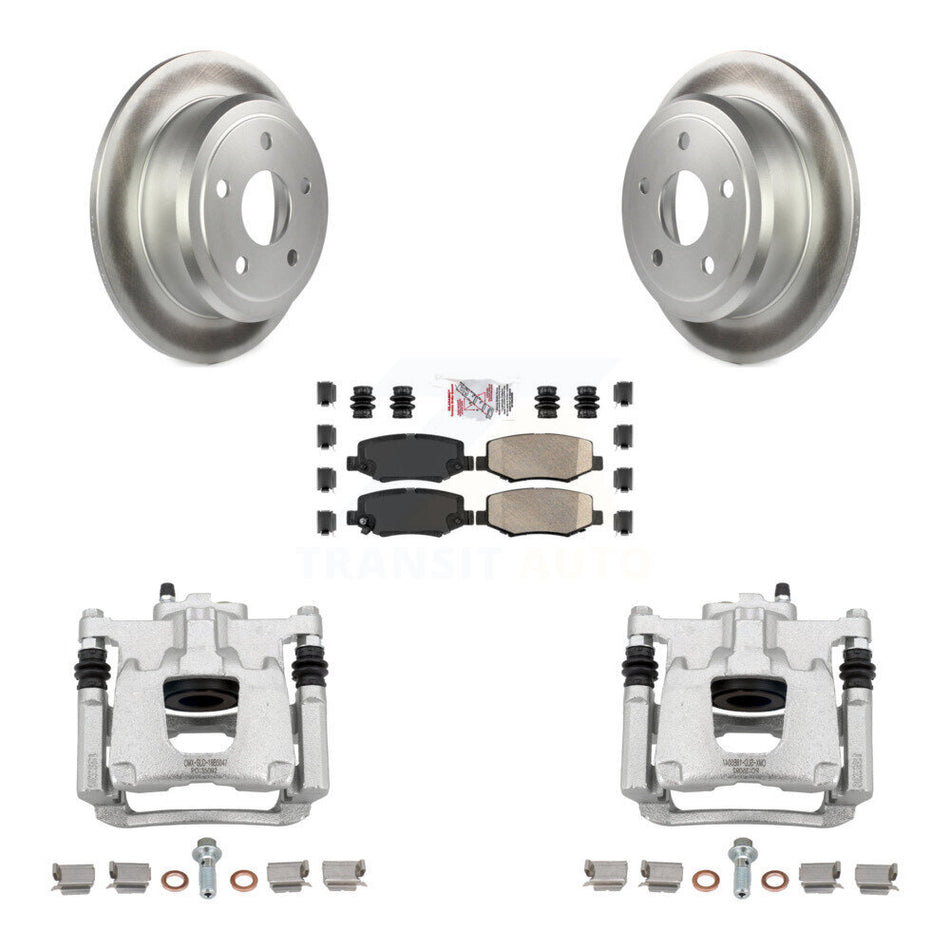 Rear Disc Brake Caliper Coated Rotors And Ceramic Pads Kit For Jeep Wrangler JK KCG-101111N