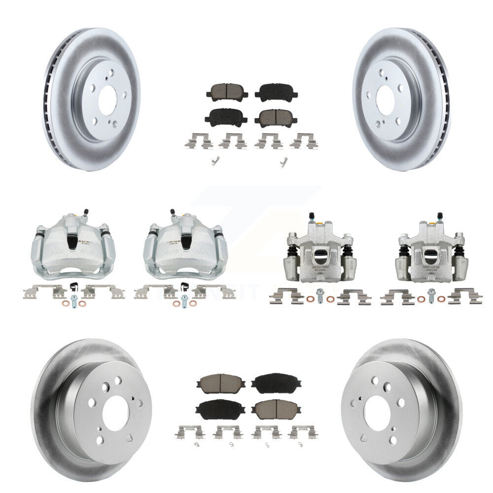 Front Rear Disc Brake Caliper Coat Rotor Ceramic Pad Kit (10Pc) For Toyota Solara Avalon KCG-101115C