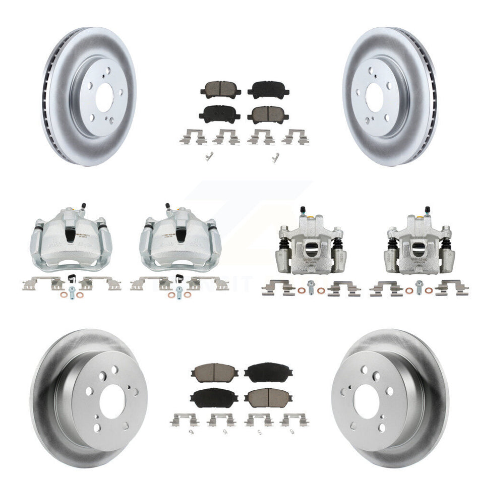 Front Rear Disc Brake Caliper Coat Rotor Ceramic Pad Kit (10Pc) For Toyota Solara Avalon KCG-101115C