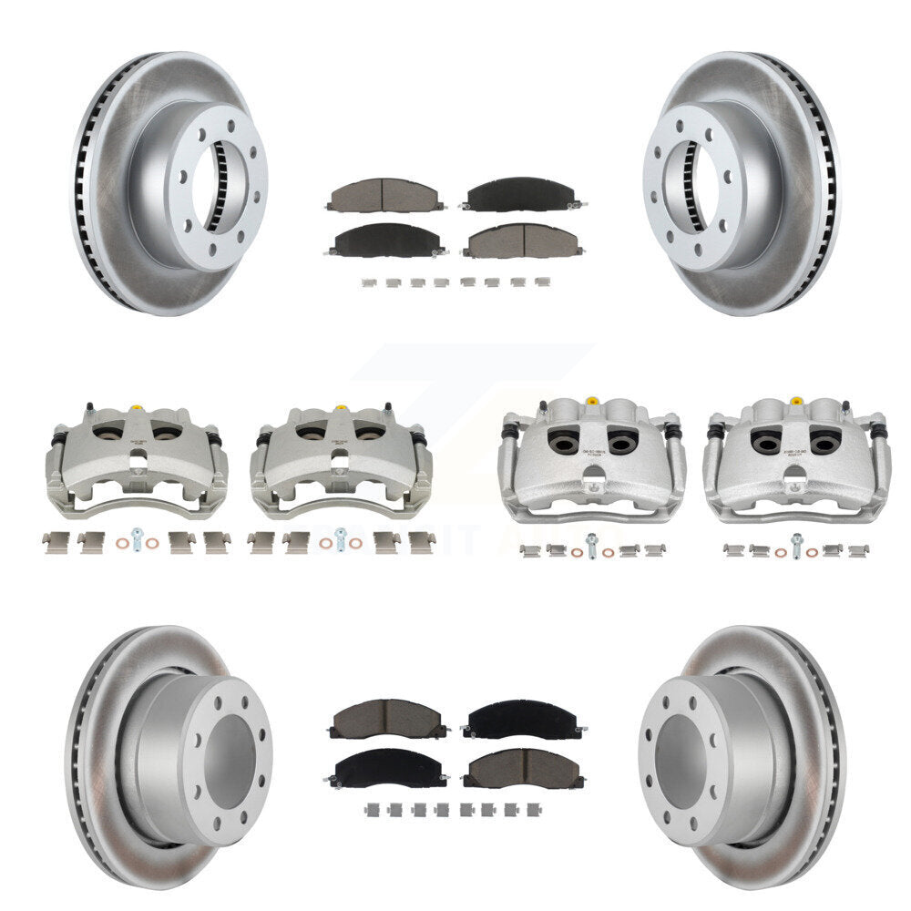 Front Rear Disc Brake Caliper Coat Rotors Ceramic Pad Kit (10Pc) For Ram 3500 2500 Dodge KCG-101118C